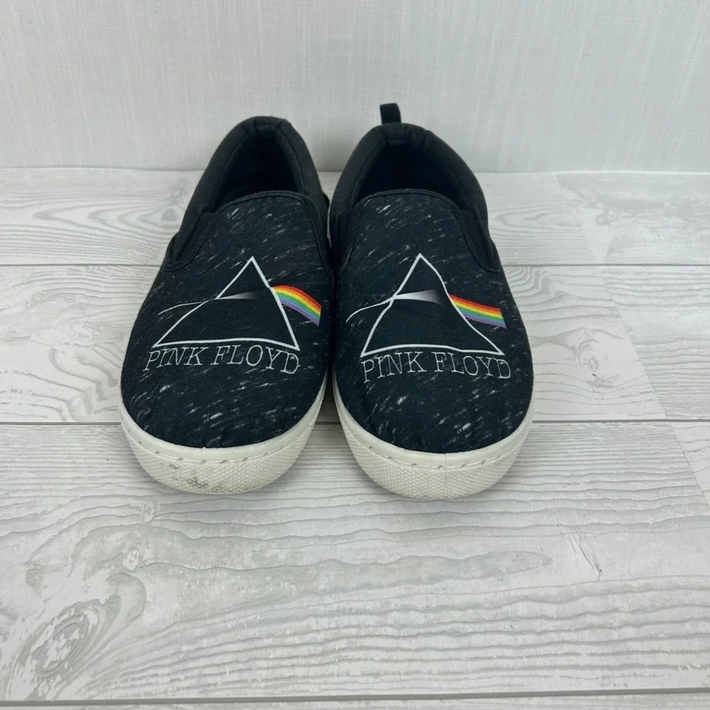 Pink Floyd Slip-On Shoes Size 7‎ Black Canvas Casual Sneakers Men's or women's